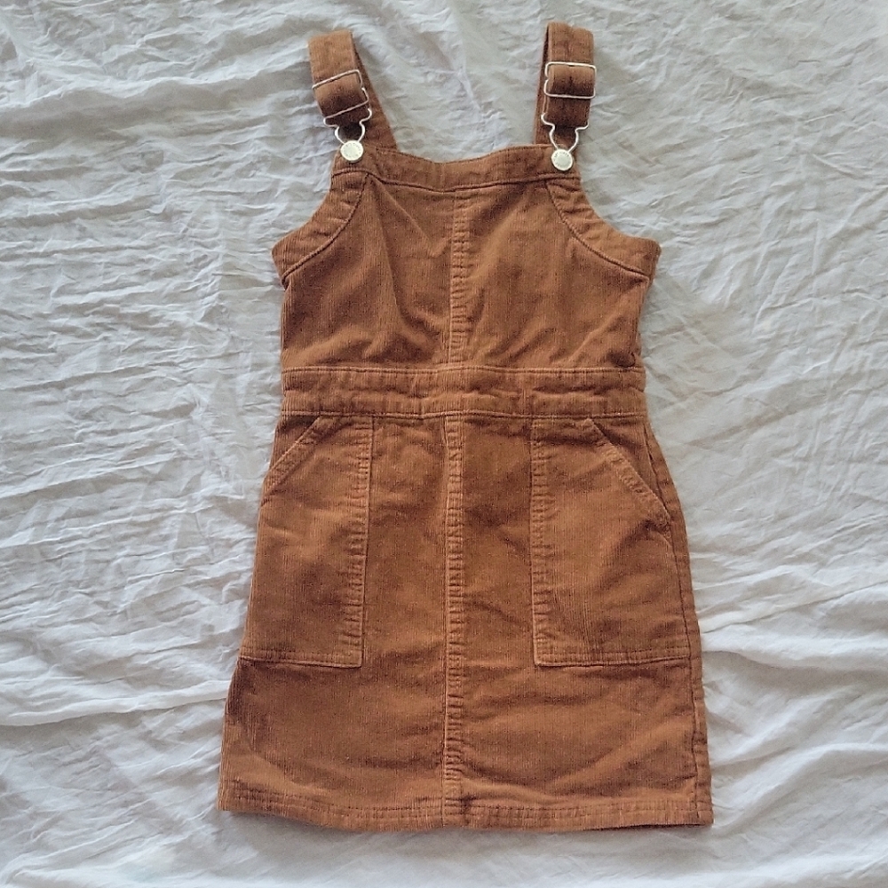 Art Class Girls S (6/6x) Brown Ribbed Corduroy Overall Dress